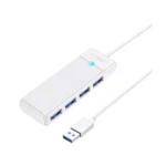 Orico PW Series USB Male to Quad USB 3 Point 0 Female White HUB