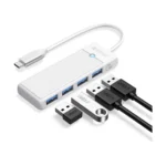 Orico PW Series USB Male to Quad USB 3 Point 0 Female White HUB