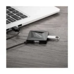 Yuanxin YXH-55 USB Male to Quad USB Female Black Hub